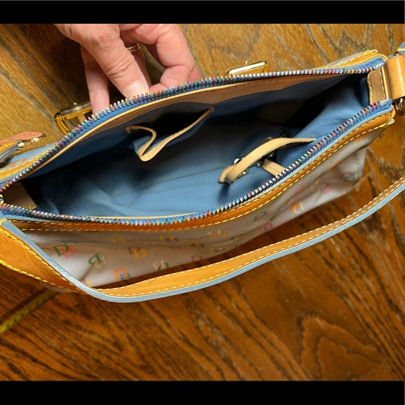 Dooney & Bourke Coated Canvas Double Front Pockets Shoulder Bag - Picture 9 of 11